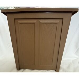 Vintage Mid Century Modern Retro Fesco Waste Basket Plastic Brown Wood Design